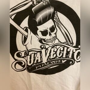 Suavecito Men's White/Black Baseball Raglan Tee - Large Graphic Print